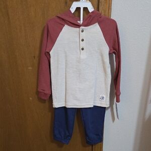 Carter's Red and Cream Hoodie Set